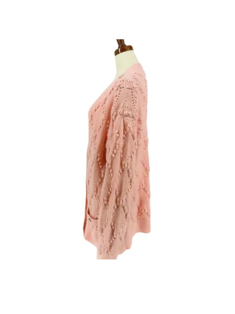 Chanel Knit Cardigan Pink Coco Heart Button Top